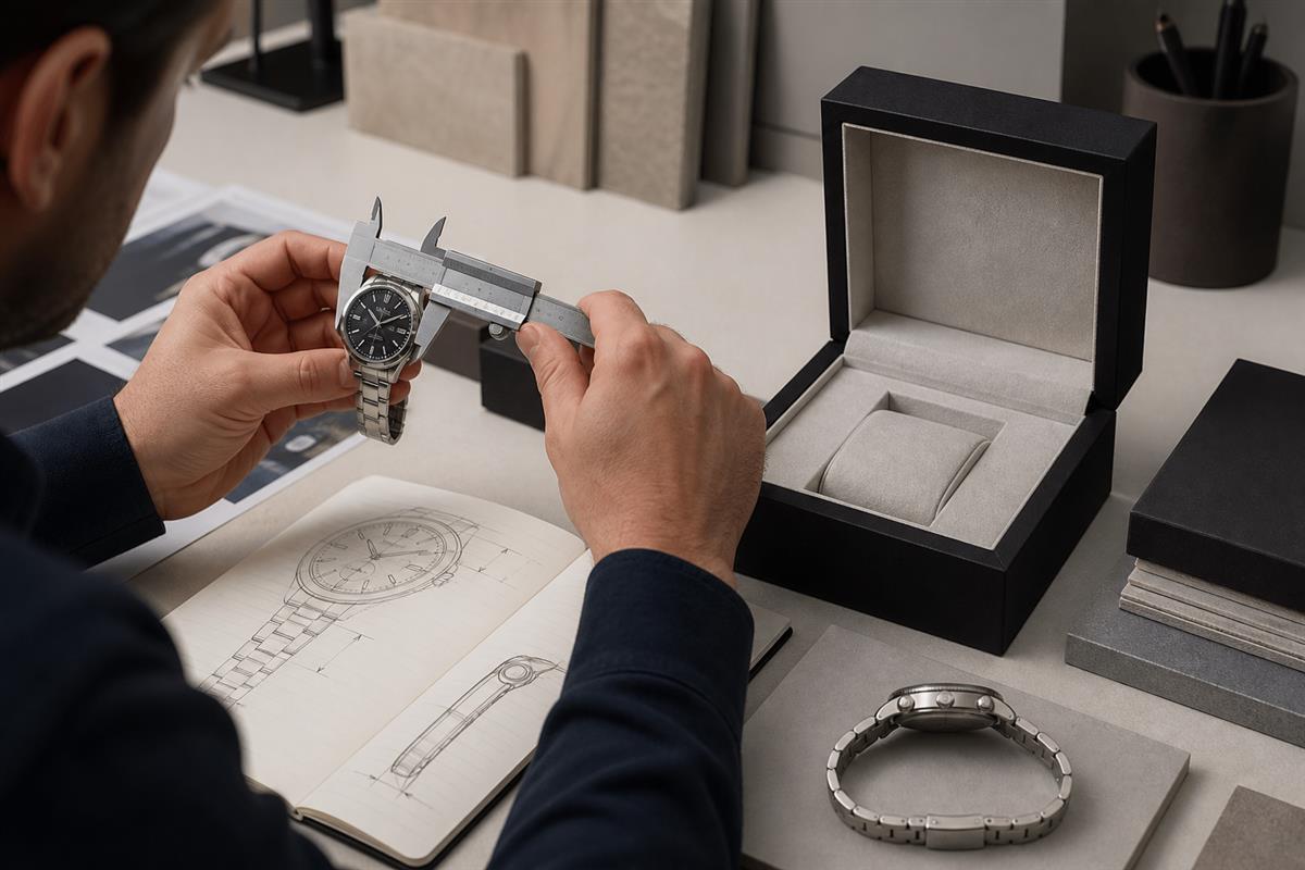 Measuring a watch case, lug-to-lug length, and bracelet for box planning