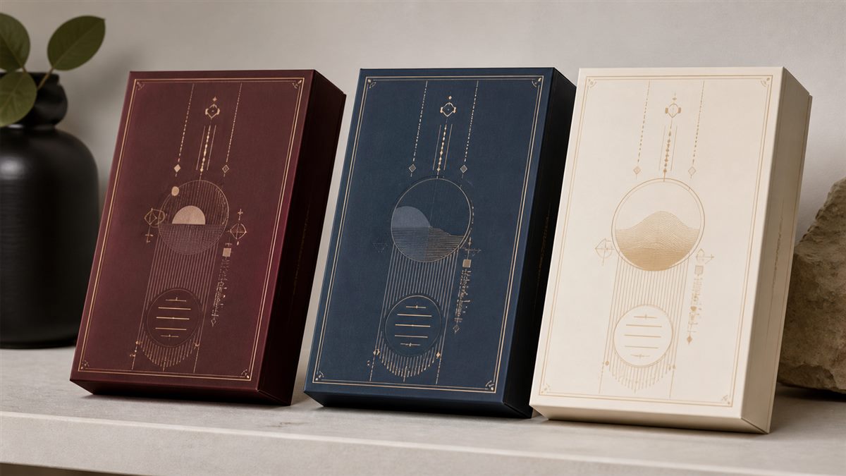 Three cigar box packaging concepts showing contrasting color and typographic art directions