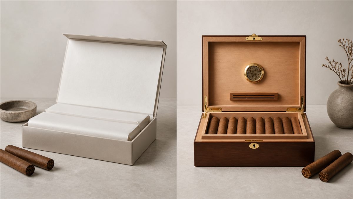 Close view of a cigar box lid and edges showing the importance of a consistent fit