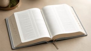 Holy bible large print edition open to a clear, spacious Scripture page