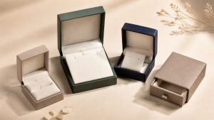 Collection of premium jewelry box design ideas with ring, pendant, earring, and drawer formats