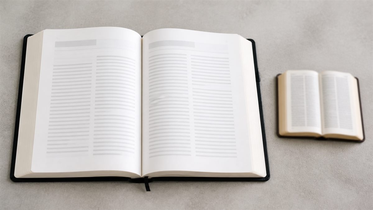 Open Bible page showing a clear large-print type sample