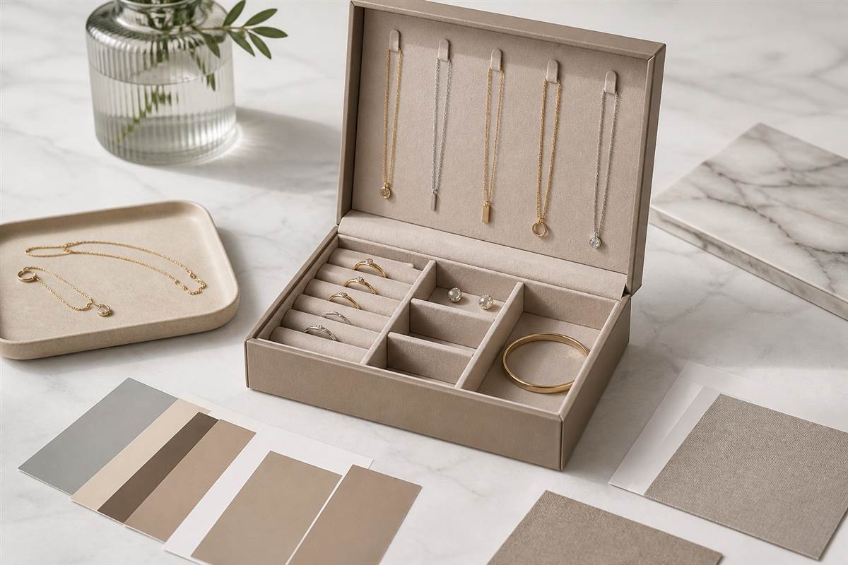 Necklace jewelry box sample reviewed for separated chain placement