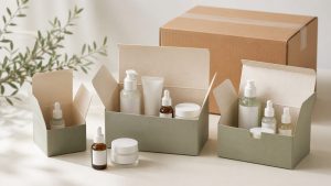 What is secondary packaging shown as grouped retail cartons around primary product packs