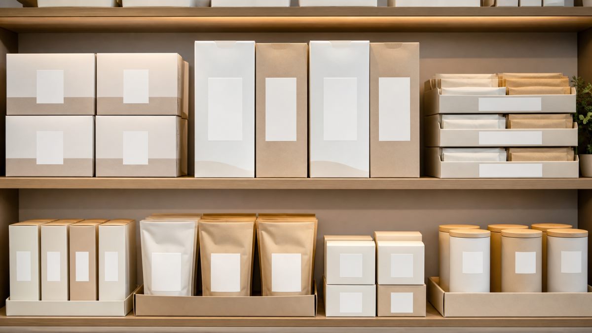 Coordinated secondary packaging for retail shelf presentation and brand recognition