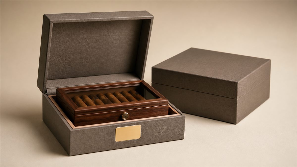 Custom small cigar humidor box with premium finish