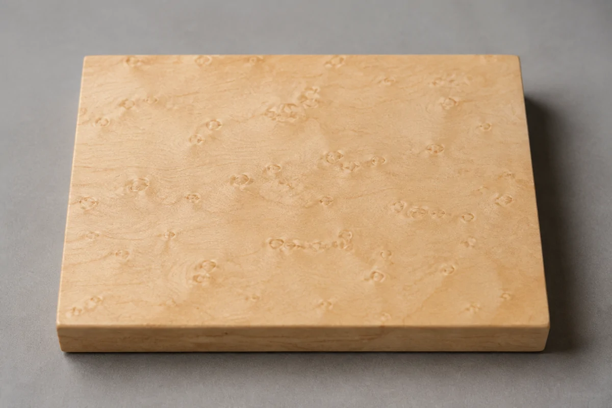 Pale maple lid blank with small eye-like grain figures