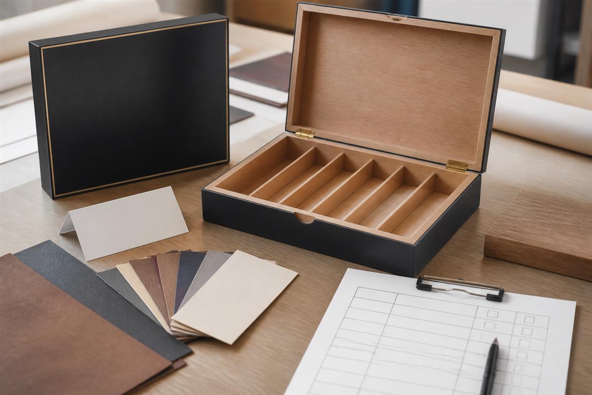 Three unbranded cigar box concepts compared for brand direction