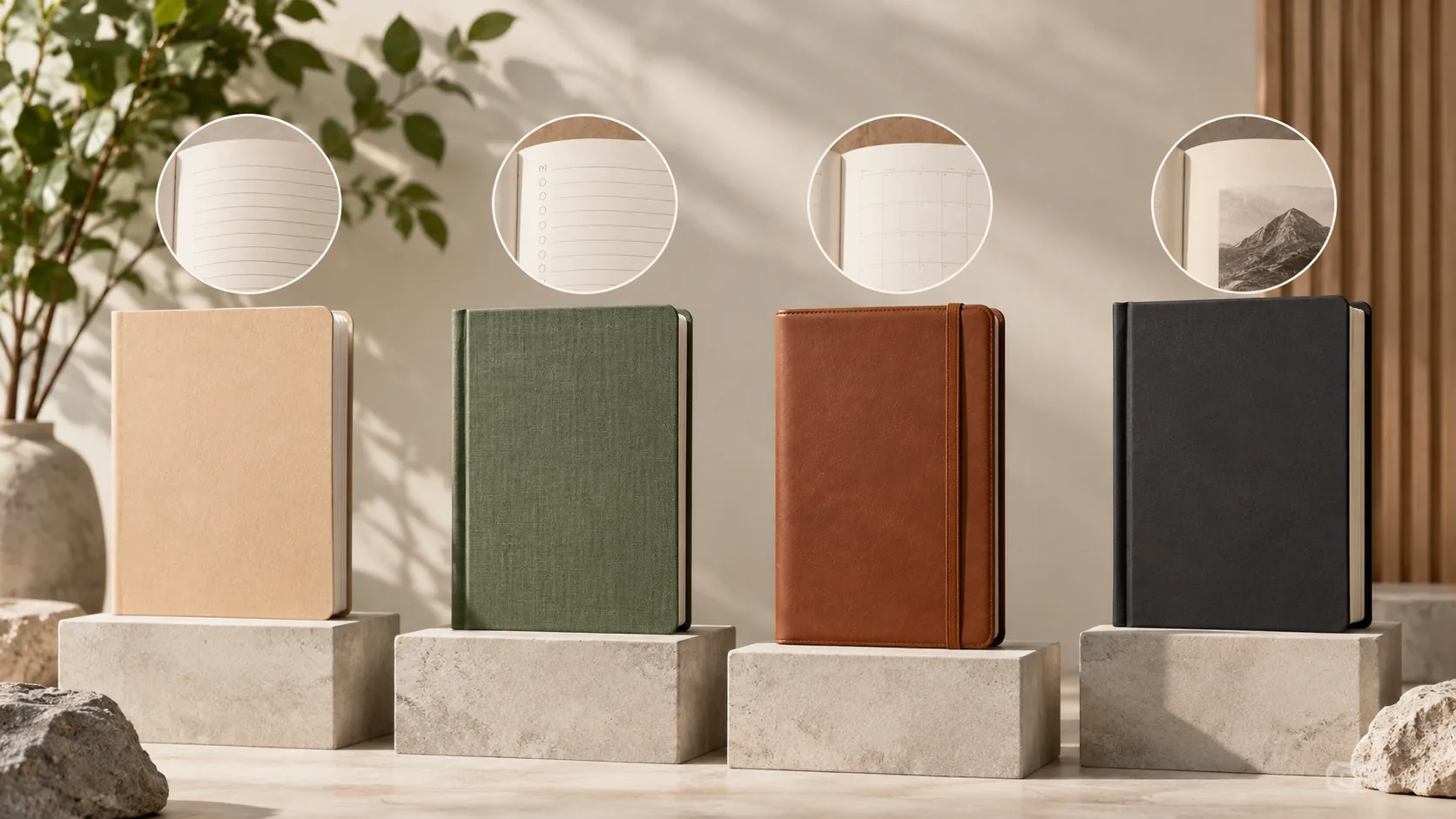 Practical and premium notebook and journal covers compared by material and finish
